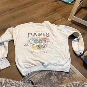 Gray Paris Ballet Academy Sweatshirt Crewneck Oversized